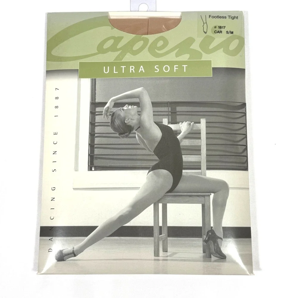 Capezio Footless Tights Women S/M Caramel Ultra Soft Matte 1817 Dancewear